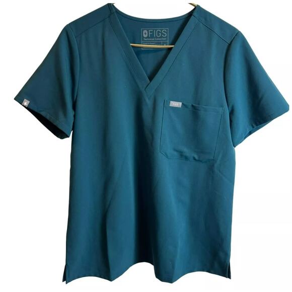 Figs Men’s Chisec 3 Pocket Top XXL Teal #TM3000 Scrubs Limited A1 - Picture 1 of 10